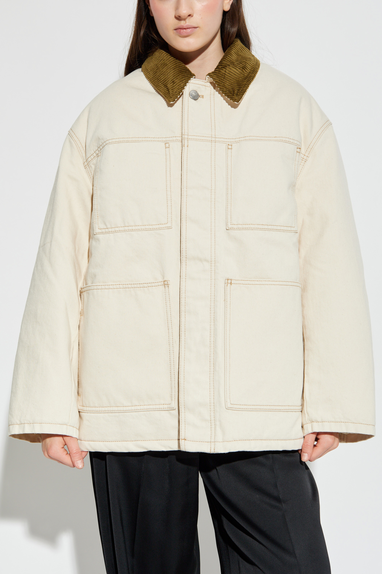 Ami Alexandre Mattiussi Insulated jacket with corduroy collar